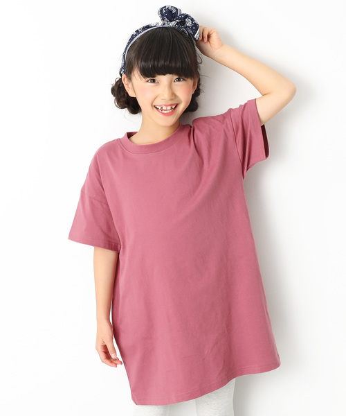 devirock(デビロック)の「BIGシルエットTシャツワンピース(ワンピース・キッズ・ホワイト/ブラック/パープル/ネイビー/カーキ/ラベンダー/杢グレー/グレー系その他/パープル系その他/イエロー系その他/レッド系その他・100cm/120cm/130cm/140cm/160cm/150cm/110cm)」の9枚目の写真