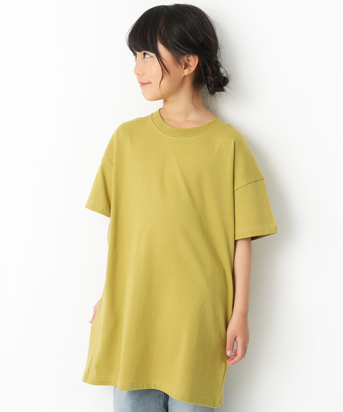 devirock(デビロック)の「BIGシルエットTシャツワンピース(ワンピース・キッズ・ホワイト/ブラック/パープル/ネイビー/カーキ/ラベンダー/杢グレー/グレー系その他/パープル系その他/イエロー系その他/レッド系その他・100cm/120cm/130cm/140cm/160cm/150cm/110cm)」の10枚目の写真