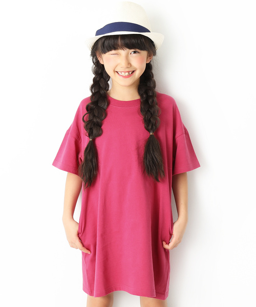 devirock(デビロック)の「BIGシルエットTシャツワンピース(ワンピース・キッズ・ホワイト/ブラック/パープル/ネイビー/カーキ/ラベンダー/杢グレー/グレー系その他/パープル系その他/イエロー系その他/レッド系その他・100cm/120cm/130cm/140cm/160cm/150cm/110cm)」の11枚目の写真