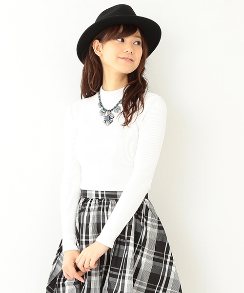 Ray BEAMS（レイビームス）の「Ray BEAMS / テレコハイネック（Tシャツ/カットソー・レディース・ライトグレー/ブラック/オフホワイト・ONE SIZE）」の2枚目の写真