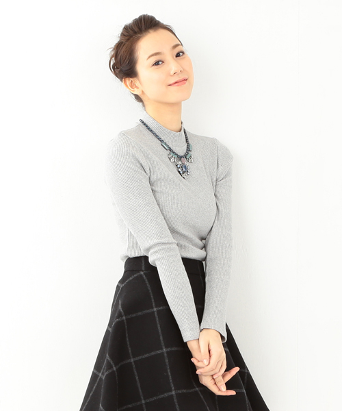 Ray BEAMS（レイビームス）の「Ray BEAMS / テレコハイネック（Tシャツ/カットソー・レディース・ライトグレー/ブラック/オフホワイト・ONE SIZE）」の10枚目の写真