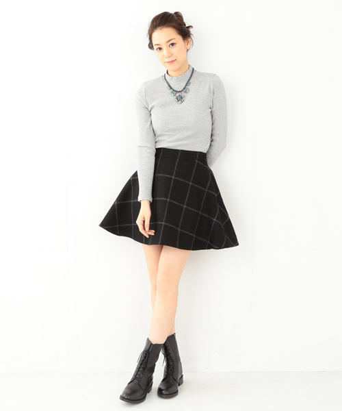 Ray BEAMS（レイビームス）の「Ray BEAMS / テレコハイネック（Tシャツ/カットソー・レディース・ライトグレー/ブラック/オフホワイト・ONE SIZE）」の6枚目の写真