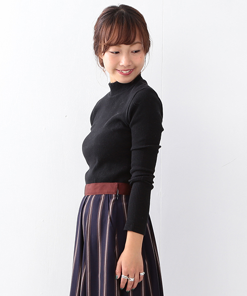 Ray BEAMS（レイビームス）の「Ray BEAMS / テレコハイネック（Tシャツ/カットソー・レディース・ライトグレー/ブラック/オフホワイト・ONE SIZE）」の16枚目の写真