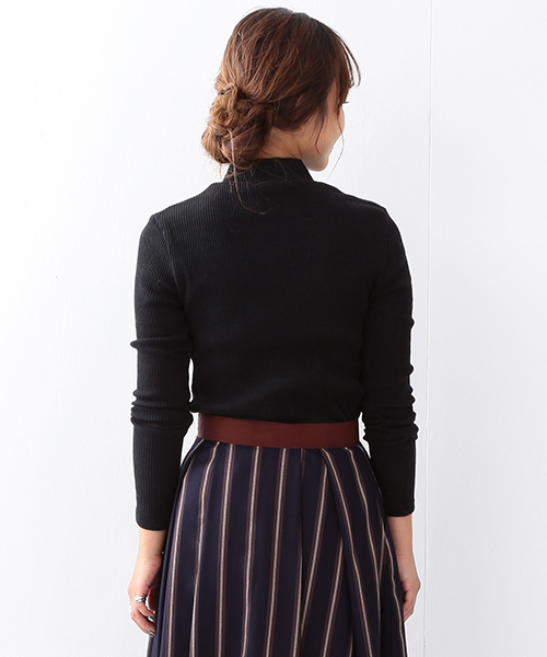 Ray BEAMS（レイビームス）の「Ray BEAMS / テレコハイネック（Tシャツ/カットソー・レディース・ライトグレー/ブラック/オフホワイト・ONE SIZE）」の17枚目の写真