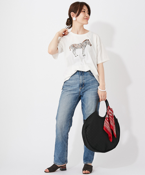 ear PAPILLONNER（イアパピヨネ）の「シマウマＴシャツ（Tシャツ/カットソー・レディース・ホワイト/ブラック/カーキ・FREE）」の16枚目の写真