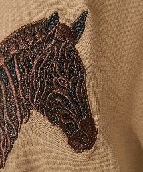 ear PAPILLONNER（イアパピヨネ）の「シマウマＴシャツ（Tシャツ/カットソー・レディース・ホワイト/ブラック/カーキ・FREE）」の22枚目の写真