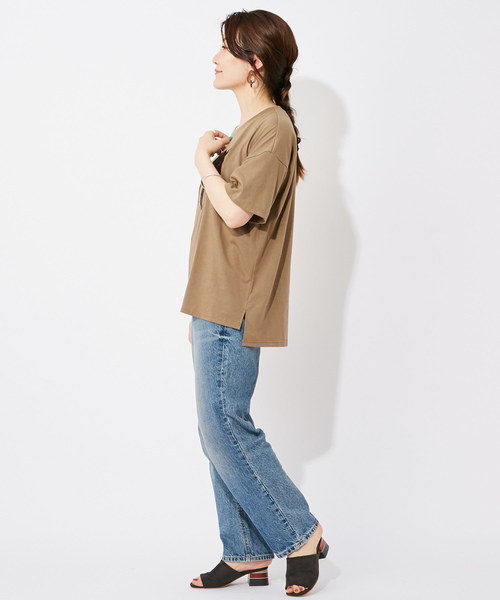 ear PAPILLONNER（イアパピヨネ）の「シマウマＴシャツ（Tシャツ/カットソー・レディース・ホワイト/ブラック/カーキ・FREE）」の20枚目の写真