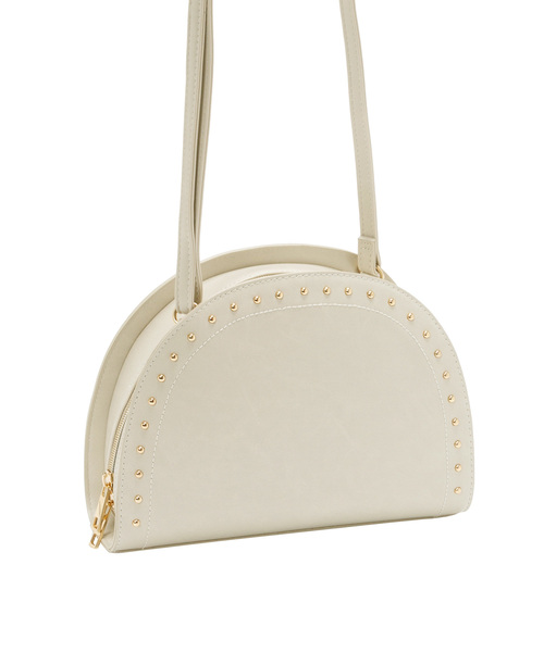 夢展望（ユメテンボウ）の「ハーフムーンスタッズショルダーバッグ（ショルダーバッグ・レディース・ブラック/ワイン/ライトベージュ・FREE）」の12枚目の写真