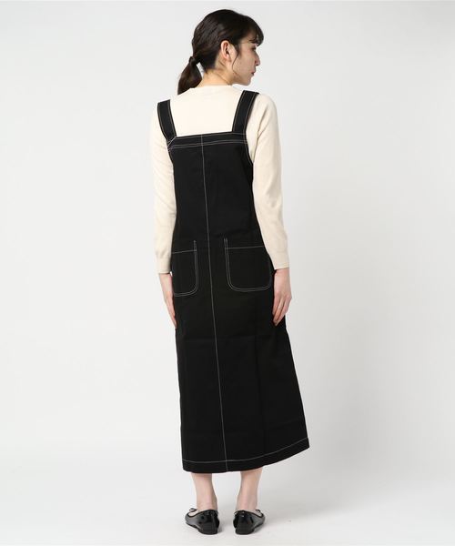 Khaju（カージュ）の「FRUITS OF THE LOOM:ジャンパースカート（ジャンパースカート・レディース・ブラック/ベージュ・ONE SIZE）」の4枚目の写真