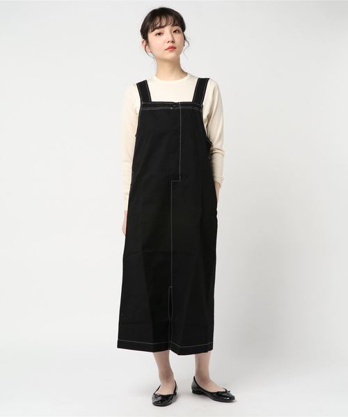 Khaju（カージュ）の「FRUITS OF THE LOOM:ジャンパースカート（ジャンパースカート・レディース・ブラック/ベージュ・ONE SIZE）」の8枚目の写真