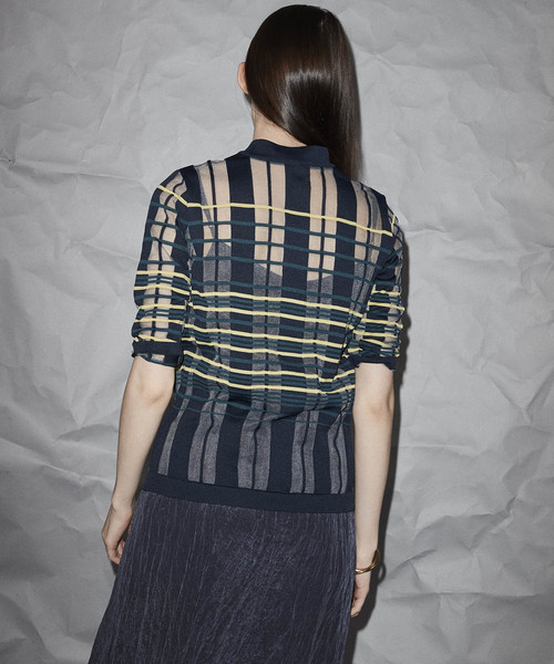 STUDIOUS - 【新品未開封】シアーチェックニットプルオーバー MAISON SPECIAL MAISON SPECIAL（メゾンスペシャル）の「シアーチェックニット