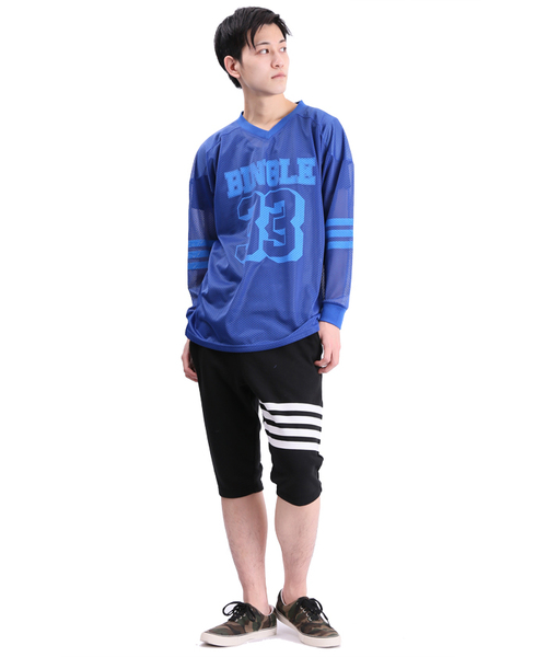 WEGO(ウィゴー)の「WEGO/ラインプリントスウェットクロップドパンツ(その他パンツ・メンズ・ホワイト/ブラック・FREE)」の11枚目の写真