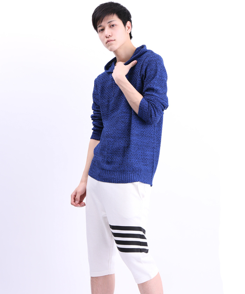 WEGO(ウィゴー)の「WEGO/ラインプリントスウェットクロップドパンツ(その他パンツ・メンズ・ホワイト/ブラック・FREE)」の13枚目の写真