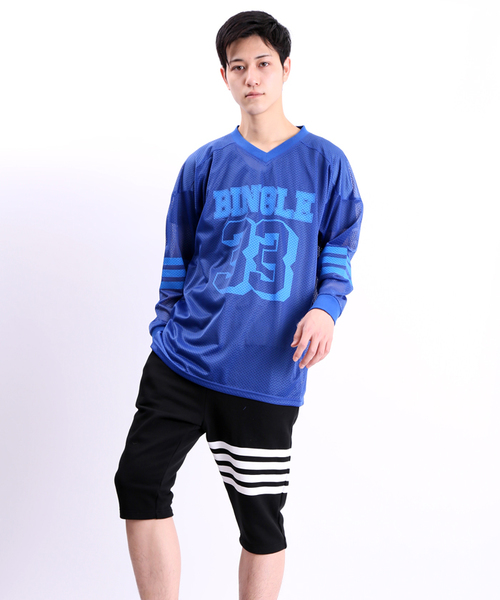 WEGO(ウィゴー)の「WEGO/ラインプリントスウェットクロップドパンツ(その他パンツ・メンズ・ホワイト/ブラック・FREE)」の14枚目の写真