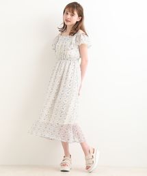 2WAYショルダーフラワーワンピ