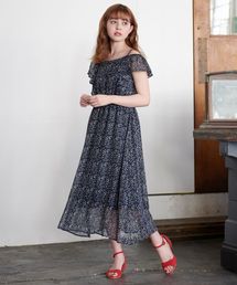 2WAYショルダーフラワーワンピ