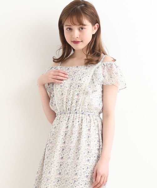 MAJESTIC LEGON（マジェスティックレゴン）の「2WAYショルダーフラワーワンピ（ワンピース・レディース・ホワイト系その他/グリーン系その他/ブルー系その他4・SMALL/MEDIUM）」の7枚目の写真