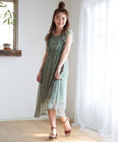 MAJESTIC LEGON（マジェスティックレゴン）の「2WAYショルダーフラワーワンピ（ワンピース・レディース・ホワイト系その他/グリーン系その他/ブルー系その他4・SMALL/MEDIUM）」の17枚目の写真