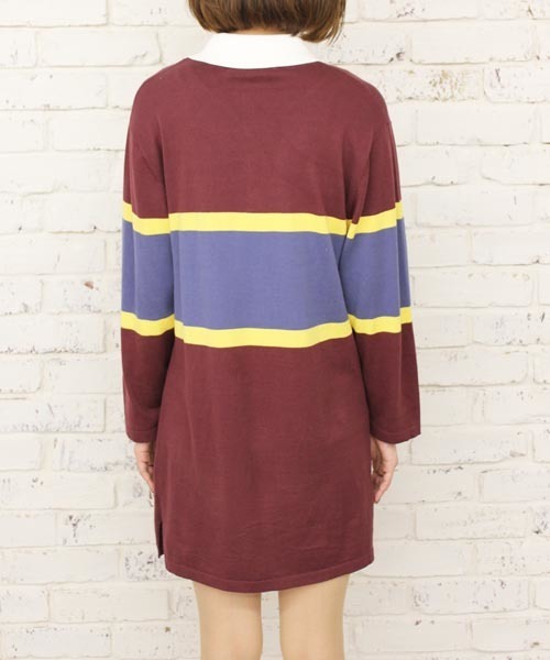 Kastane（カスタネ）の「【melple×Kastane】ラガーワンピース（ワンピース・レディース・ネイビー/バーガンディー・FREE）」の5枚目の写真