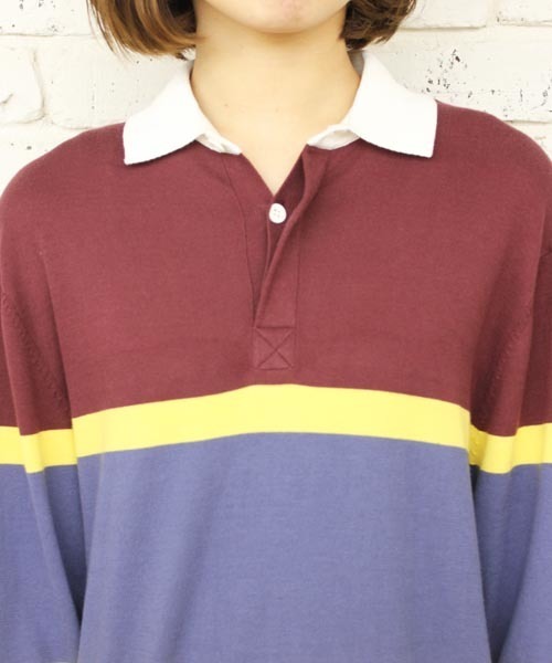 Kastane（カスタネ）の「【melple×Kastane】ラガーワンピース（ワンピース・レディース・ネイビー/バーガンディー・FREE）」の6枚目の写真