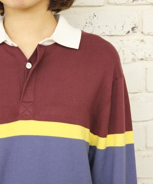 Kastane（カスタネ）の「【melple×Kastane】ラガーワンピース（ワンピース・レディース・ネイビー/バーガンディー・FREE）」の7枚目の写真