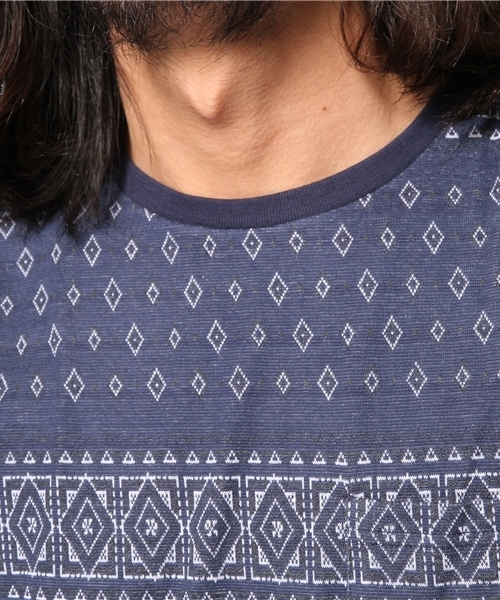 BEAMS（ビームス）の「○WASH'N'MADE×BEAMS / 別注 バンダナジャカード（Tシャツ/カットソー・メンズ・グレー/グリーン系その他/ネイビー・MEDIUM/LARGE/SMALL）」の7枚目の写真