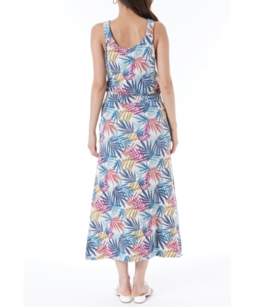 Ocean Pacific（オーシャンパシフィック）の「【OP オーピー】リーフリゾートロングワンピース/ボタニカルプリント リゾート ビーチ（ワンピース・レディース・ネイビー/カーキ/カラフル・MEDIUM/LARGE）」の4枚目の写真