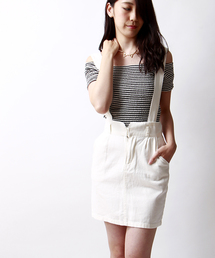 WEGO | WEGO/サスペンダー付コクーンスカート(デニムスカート)