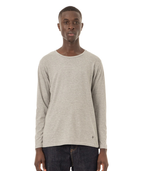 DAILY STANDARD by SANDINISTA（デイリースタンダードバイサンディニスタ）の「Cadet C/N L-S Tee / クルーネック長袖Tシャツ（Tシャツ/カットソー・メンズ・ホワイト/ブラック/ヘザーグレー/ネイビー/チャコールグレー・SMALL/LARGE/MEDIUM/X-LARGE/X-SMALL）」の4枚目の写真