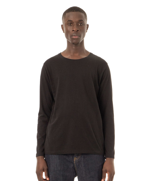 DAILY STANDARD by SANDINISTA（デイリースタンダードバイサンディニスタ）の「Cadet C/N L-S Tee / クルーネック長袖Tシャツ（Tシャツ/カットソー・メンズ・ホワイト/ブラック/ヘザーグレー/ネイビー/チャコールグレー・SMALL/LARGE/MEDIUM/X-LARGE/X-SMALL）」の2枚目の写真