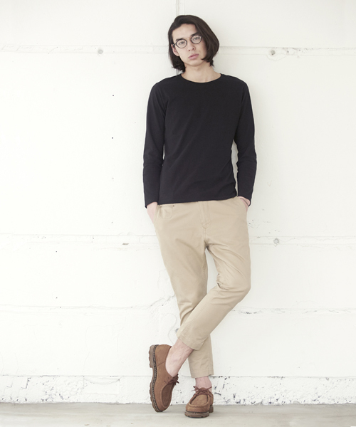 DAILY STANDARD by SANDINISTA（デイリースタンダードバイサンディニスタ）の「Cadet C/N L-S Tee / クルーネック長袖Tシャツ（Tシャツ/カットソー・メンズ・ホワイト/ブラック/ヘザーグレー/ネイビー/チャコールグレー・SMALL/LARGE/MEDIUM/X-LARGE/X-SMALL）」の6枚目の写真