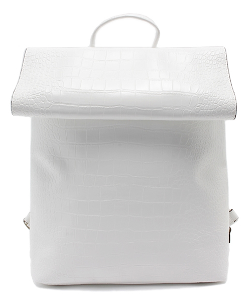 Kastane（カスタネ）の「【Kastane】クロコ4WAYリュック（ボストンバッグ・レディース・ホワイト/ブラック・FREE）」の2枚目の写真
