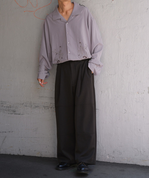 kutir(クティール)の「刺繍オープンカラーシャツ(シャツ/ブラウス・メンズ・ブラック/ダークブラウン/ライトパープル・MEDIUM/LARGE)」の12枚目の写真