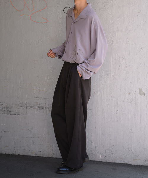 kutir(クティール)の「刺繍オープンカラーシャツ(シャツ/ブラウス・メンズ・ブラック/ダークブラウン/ライトパープル・MEDIUM/LARGE)」の13枚目の写真