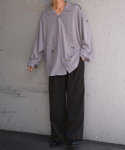 kutir(クティール)の「刺繍オープンカラーシャツ(シャツ/ブラウス・メンズ・ブラック/ダークブラウン/ライトパープル・MEDIUM/LARGE)」の15枚目の写真