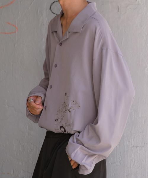 kutir(クティール)の「刺繍オープンカラーシャツ(シャツ/ブラウス・メンズ・ブラック/ダークブラウン/ライトパープル・MEDIUM/LARGE)」の19枚目の写真
