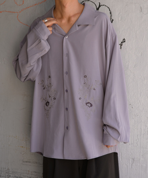 kutir(クティール)の「刺繍オープンカラーシャツ(シャツ/ブラウス・メンズ・ブラック/ダークブラウン/ライトパープル・MEDIUM/LARGE)」の21枚目の写真