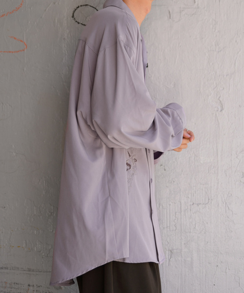 kutir(クティール)の「刺繍オープンカラーシャツ(シャツ/ブラウス・メンズ・ブラック/ダークブラウン/ライトパープル・MEDIUM/LARGE)」の22枚目の写真