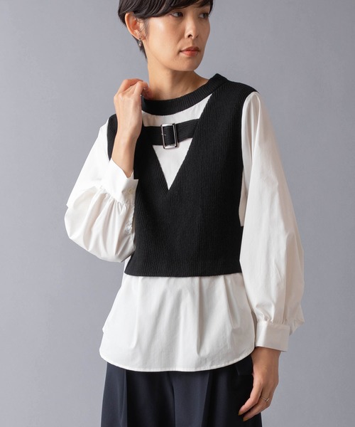 La SRIC（ラスリック）の「LaSRIC/前後2WAYドッキングプルオーバー（シャツ/ブラウス・レディース・グレー/ベージュ/オフホワイト・MEDIUM）」の22枚目の写真