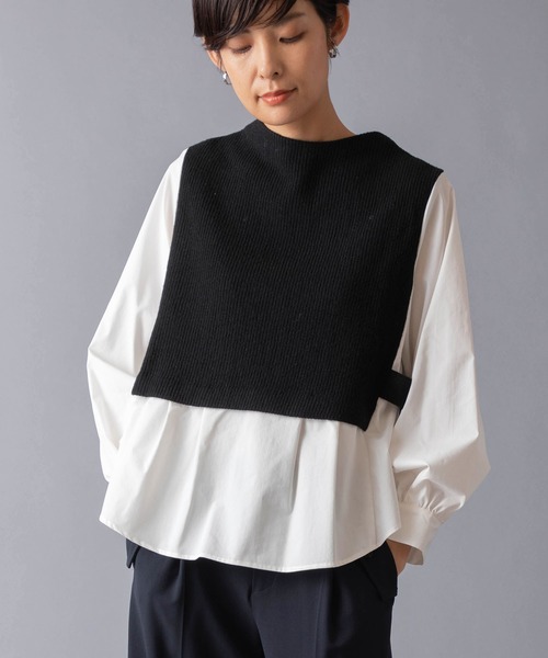 La SRIC（ラスリック）の「LaSRIC/前後2WAYドッキングプルオーバー（シャツ/ブラウス・レディース・グレー/ベージュ/オフホワイト・MEDIUM）」の10枚目の写真