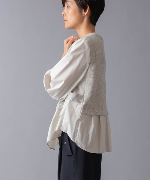 La SRIC（ラスリック）の「LaSRIC/前後2WAYドッキングプルオーバー（シャツ/ブラウス・レディース・グレー/ベージュ/オフホワイト・MEDIUM）」の9枚目の写真