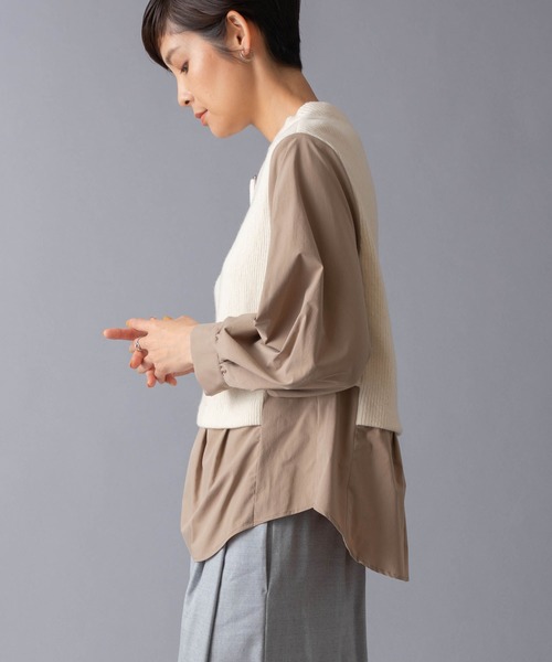 La SRIC（ラスリック）の「LaSRIC/前後2WAYドッキングプルオーバー（シャツ/ブラウス・レディース・グレー/ベージュ/オフホワイト・MEDIUM）」の11枚目の写真