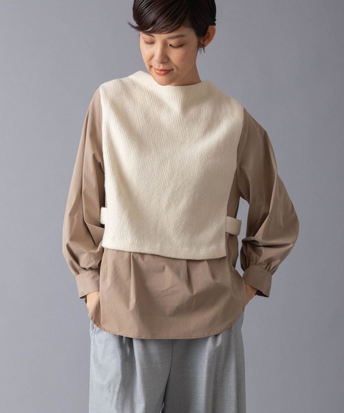 La SRIC（ラスリック）の「LaSRIC/前後2WAYドッキングプルオーバー（シャツ/ブラウス・レディース・グレー/ベージュ/オフホワイト・MEDIUM）」の7枚目の写真