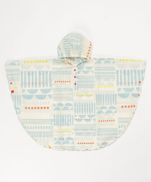 392 plusm（サンキューニプリュスエム）の「rain poncho kids M（レインコート/ポンチョ・キッズ・ネイビー/レッド/ブラック/グレー/ブルー/オフホワイト/グリーン/イエロー・M）」の2枚目の写真