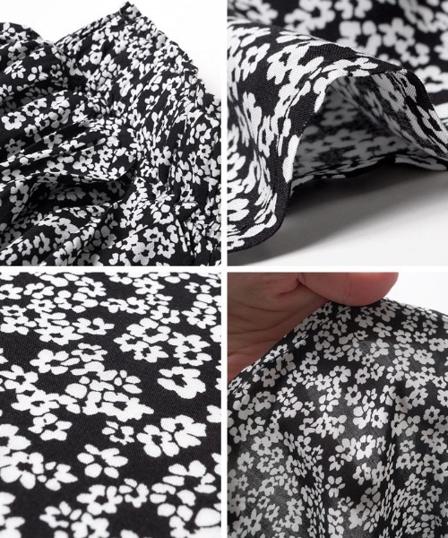 coca（coca）（コカ）の「ウエストギャザー小花柄ロングスカート（スカート・レディース・ブラック・LONG）」の7枚目の写真