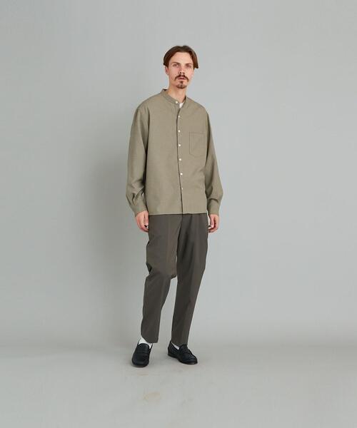 Steven Alan（スティーブンアラン）の「＜Steven Alan＞ PE/MELANGE BOX BAND COLLAR SHIRT-BOLD/シャツ（シャツ/ブラウス・メンズ・ブラック/オリーブ/ナチュラル・M/S/L/XL）」の4枚目の写真