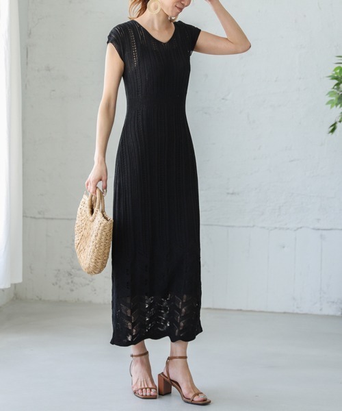 La Gemme ラジェム の 透かし編みワンピース ワンピース Wear