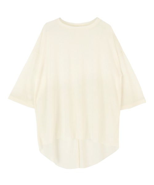 titivate(ティティベイト)の「バックハイスリットシアーカットソーTシャツ(Tシャツ/カットソー・レディース・アイボリー/チャコール/ダークオレンジ/ベージュ・FREE)」の5枚目の写真