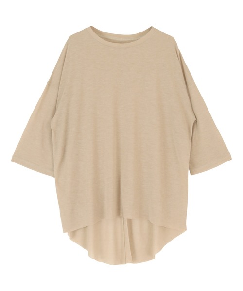 titivate(ティティベイト)の「バックハイスリットシアーカットソーTシャツ(Tシャツ/カットソー・レディース・アイボリー/チャコール/ダークオレンジ/ベージュ・FREE)」の6枚目の写真