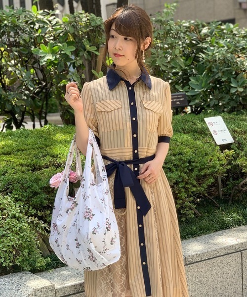 axes femme（アクシーズファム）の「花柄エコバッグ（エコバッグ/サブ